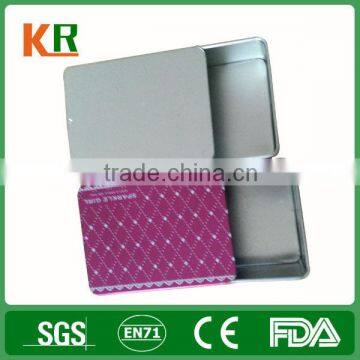 mini rectangle tinplate gift packing tin box with slide lid /slide top metal tin box