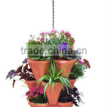 Plastic Stackable terracotta flower pot