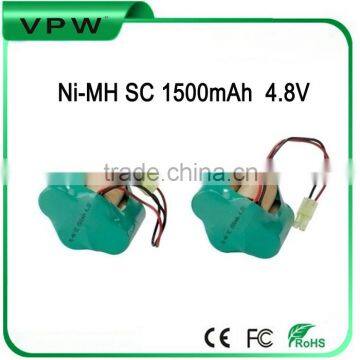 Vacuum Cleaner Ni-MH SC 1500mAh 4.8V Rechargeable Battery Pack