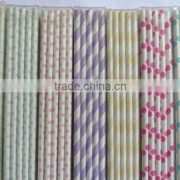 Polka Dot & Striped Paper Straws