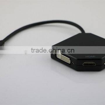 high quality 3 in 1 resolution cable DP to HD MI/DVI/VGI cable male to female