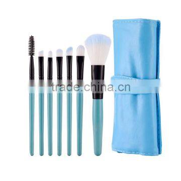 Pu Bag 7pcs nylon hair personalized makeup brush set with Duo Fiber Hair