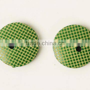 2 Holes Fancy Green Wooden Buttons with Figure Engraved On in High Class