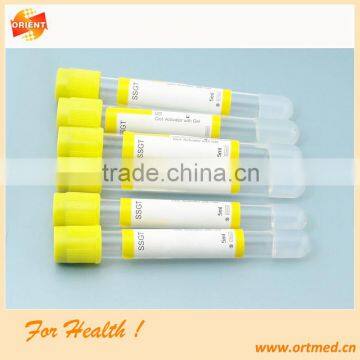 disposable clot activator and gel tube