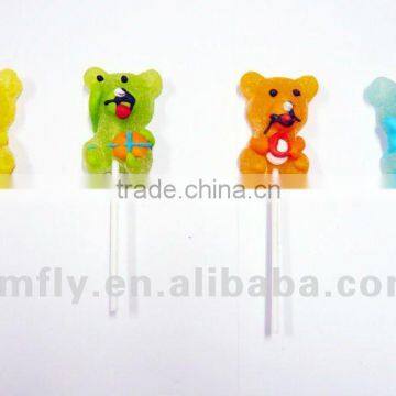 Bear shape soft jelly pops candy