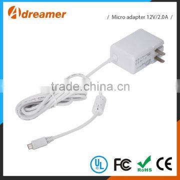 2016 Best Quality Universal 12V/2.0A multiple micro usb charger for cellphone/pc