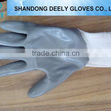 13 Gauge Red Polyester Liner With Black Nitrile Safety Working Gloves photo-2