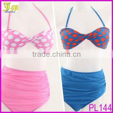 XL Size New Retro Swimsuit Swimwear Vintage Push Up Bandeau HIGH WAISTED Bikini Wholesale