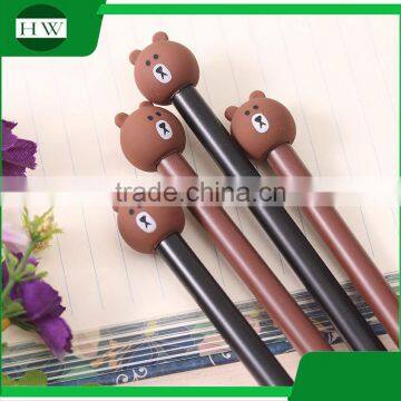 Promotional Wholesale Cheap Funny School Office Stationery Mini Cartoon Plastic Bear Roller Ball Point Pen photo-2