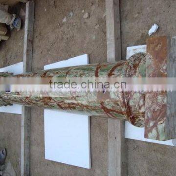 High Quality Western DARK GREEN ONYX COLUMNS PILLARS CARVED TOP photo-3