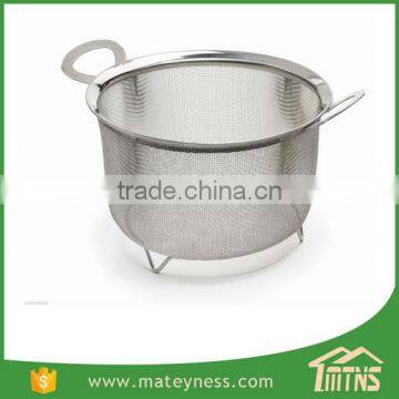 3 Quart Stainless Steel Wide Rim Wire Mesh Basket photo-2
