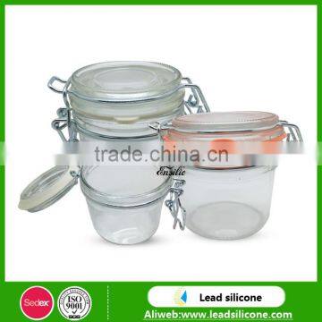 Multipurpose Foie Gras Glass Jar With Sealed Ring, Food Storage Glass Jar With Metal Clip