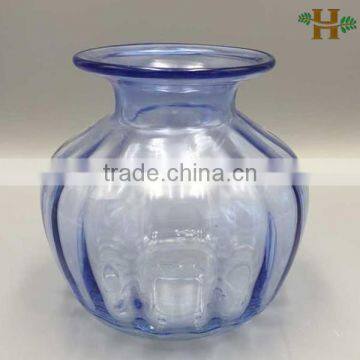 Colored Pumpkin Shaped Trumpet Glass Vase photo-2