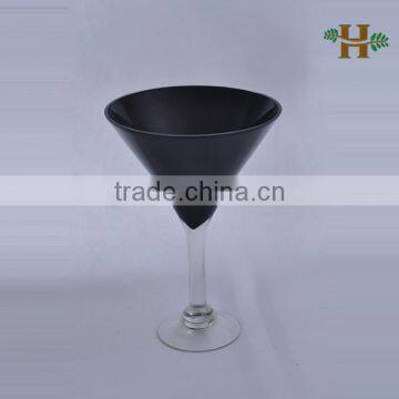 Bucket shaped colored useful goblet, handmade martini delicate glassware for hotel