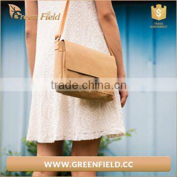 Environment friendly washable karf paper bag,popular brown paper women cross bady shoulder bag