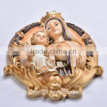 Wall Hanging Decoration Virgin Mary and Baby Jesus Statue photo-3