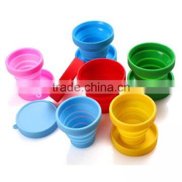 2015 hot sell Customized silicone coffee foldable cup/Easy carry silicone folding cup