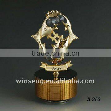 24k Gold Plated Zodiac Pisces Music Box for Promotional Gifts photo-1