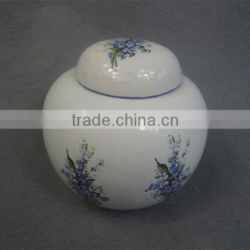 Ceramic material funeral urn for cremation for pet application