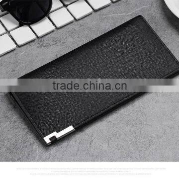 Wholesale New Men's Long Slim Wallet Card Wallet Multi Cross Pattern Wallet Purse photo-2