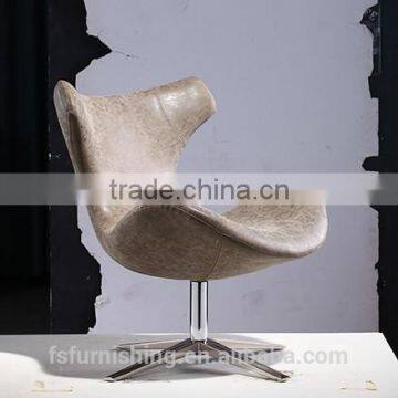 YYF2 Lofty High Quality Italian Vintage Leather Antique Adjustable Dining Swan Chair photo-2