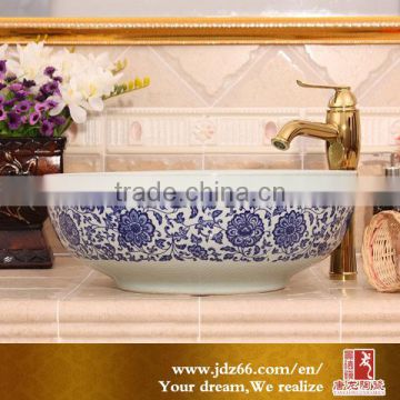 Blue and white deep wash basin sink for hair wash basin