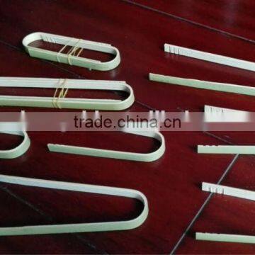 natural bamboo food tongs with green skin