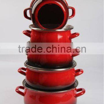 Nice Enamel Casserole With Normal and Hollow Handle