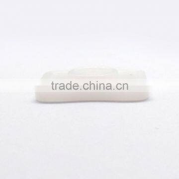 White Chin Strap Buckle in 5/8", Plastic Adjustable Buckle With Teeth In White, Plastic Adjustable Loop With Teeth in White photo-4