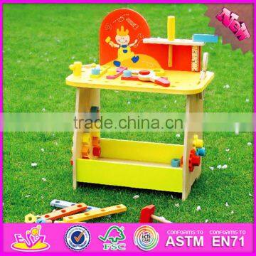 2016 new design cartoon children wooden diy workbench W03D077