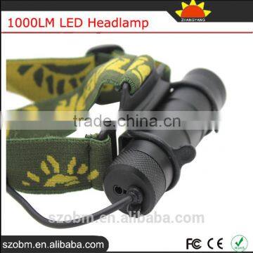 OEM XML-T6 LED Dimmable Zoom 1000 Lumen Frontal Head Torch Light Powerful Headlamp photo-4