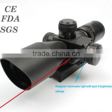 New Compact 2.5-10X32 Riflescope Red Green Mil-Dot Reticle With Side Attached Red Laser Sight Scope Combo (FDA Certified) photo-2