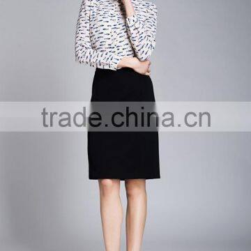 Spring-Summer Season Ladies Length Sleeve Stand Collar Printing Shirt Blouse