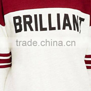 Custom Print Two Clolors Stitching 3/4 Sleeve Baseball t Shirt photo-5