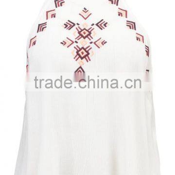 MGOO China Tank Top Manufacturer Sexy Transparent Women Embroidered Tank Tops With Hole In The Back photo-5