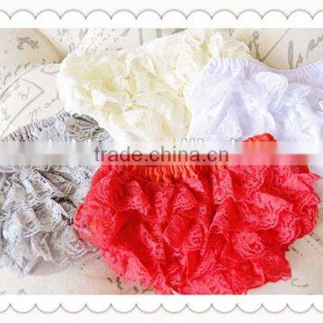 Hot Sale Kids Wear Dubai Baby Bloomers Ruffles Lace Infant Diaper Bloomer Wholesale photo-5