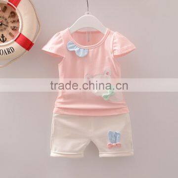Soft Cotton Children Clothing Set Cute Cat Banner Top Clothes Match Cat Ears Shorts photo-3