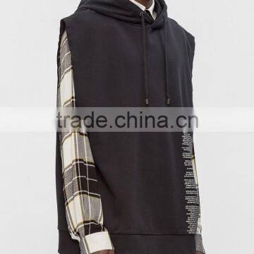 2017 Custom New Design Mens Plain Lightweight Sleeveless Hoodie photo-3