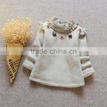 Cotton and Cashmere Coat Girls Lace Collars Agaric Children Coat photo-2
