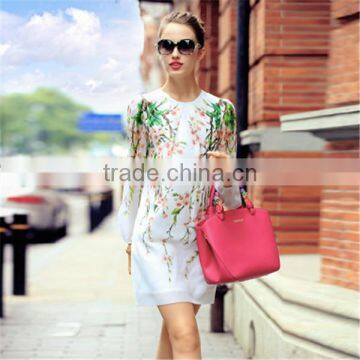 European latest fashion style sleeveless women custom print dress made for 2015 summer