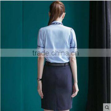 Custom High Quality Korea Design Female Uniform Fancy Blouse Designs Top Blouse photo-3