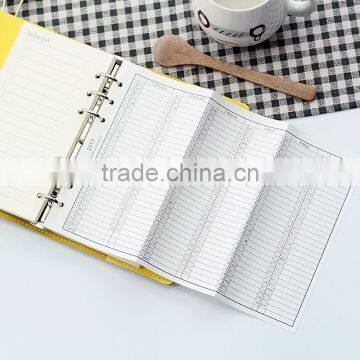 2017 Planner Yearly Inner Page Custom 6 Holes Loose Leaf Inside Page Replacable Insert Page photo-2
