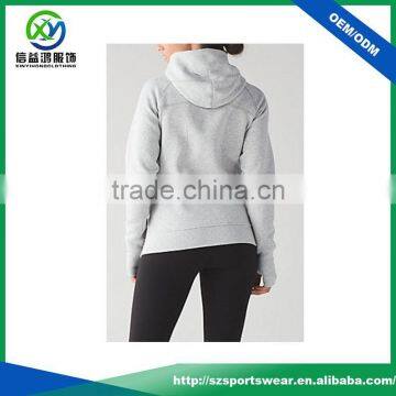 Latest Design Ladies 100% Cotton Light Weight Grey Color Windbreaker Sports Wear Bomber Jacket photo-2