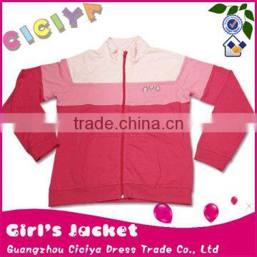 New styled adult CVC 100%cotton zip up design women stand collar jacket wholesale