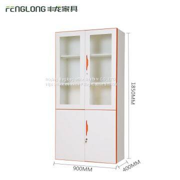 Henan Manufacture Powder Coating 4 Door Steel Glass Filing Cabinet 2 Drawer File Cabinet photo-2