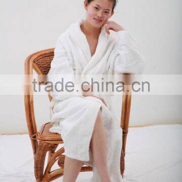 Microfiber and terry cloth hotel bathrobe