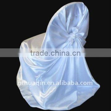 Self-tie satin chair cover universal satin chair cover polyester bang chair cover suit for all kinds chair