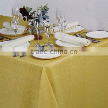 Creative White Table Cover Customized Floral Printed Linen Fabric 70 Inch Round Tablecloth