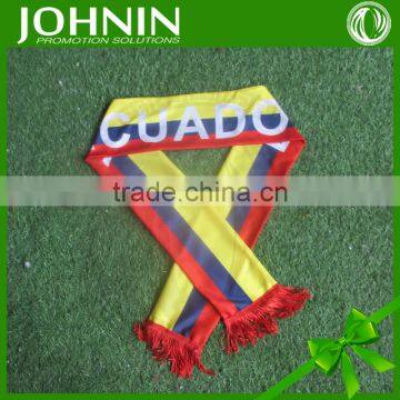 JOHNIN brand custom promotional gifts 110g/m2 Jersey fabric soccer fans scarf