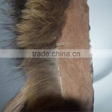 SJ185-01 UK Design Tongxiang Fur Big Raccoon Collar Suede Vests photo-6